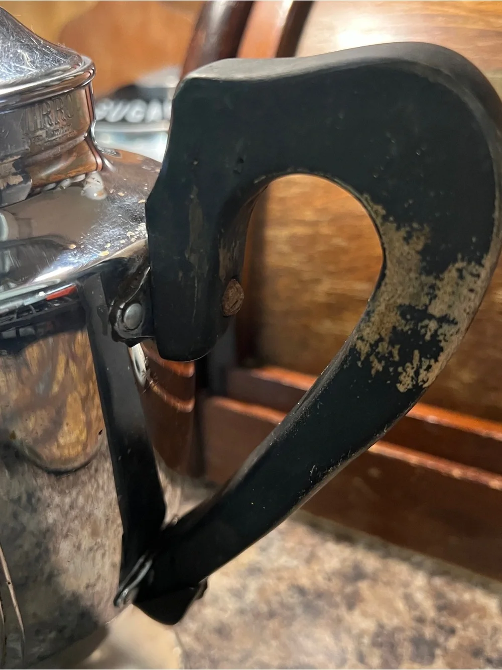 Vintage Mirro Pedestal Percolator with Black Handle
